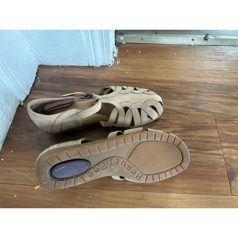 BeautiFeel Sandal Fisherman Beige Nude Leather Comfort EU 42 / US 10.5 - 11